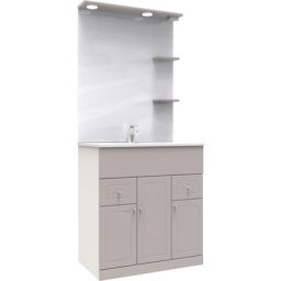 Meuble à poser tolede - 80cm - Taupe - pvc brillant - Livré en kit - Taupe