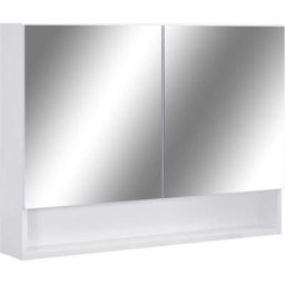 Vidaxl - Armoire à miroir de salle de bain led Blanc 80x15x60 cm mdf Blanc