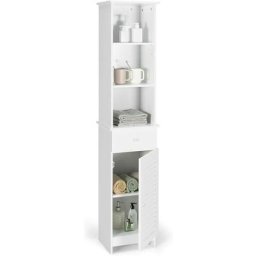 Meuble Colonne de Salle de Bain Armoire Haute à 3 Niveaux, Peu Encombrant pour Cuisine, Salon,34,5