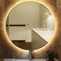 Miroir Mural Lumineux Rond 70cm, Miroir Salle de Bain led, avec capteur Tactile, Anti-buée