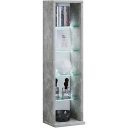 Rasato l Étagère avec 4 tablettes en verre, aspect béton. - Grise