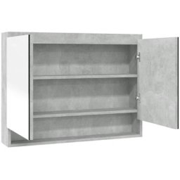 Armoire à miroir de salle de bain 80x15x60 cm mdf Gris béton Vidaxl Gris béton