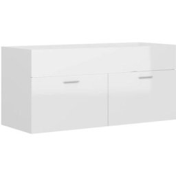 Vidaxl - Armoire d'évier Blanc brillant 100x38,5x46 cm Aggloméré Blanc brillant
