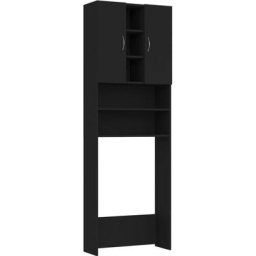 Vidaxl - Meuble pour machine à laver Noir 64x25,5x190 cm Noir