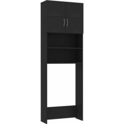 Vidaxl - Meuble de machine à laver Noir 64x25,5x190 cm Bois d'ingénierie Noir