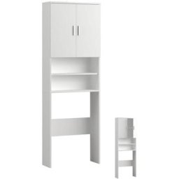 FMD - Armoire pour machine à laver avec espace de rangement Blanc