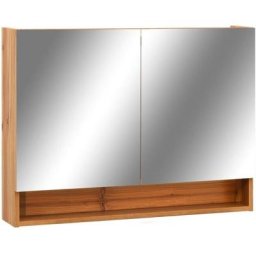 Vidaxl - Armoire à miroir de salle de bain led Chêne 80x15x60 cm mdf Chêne