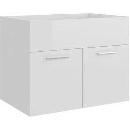 Armoire d'évier Blanc brillant 60x38,5x46 cm Aggloméré vidaXL - Blanc brillant