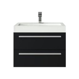 Meuble de salle de bain Marseille 60cm lavabo bois noir – Armoire de rangement Meuble lavabo - Bois