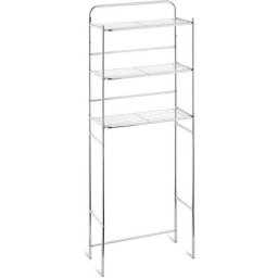 Tagère De Rangement Salle De Bain Meuble Machine à Laver Toilette Wc 24Kg Acier - Argent
