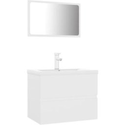 Ensemble de meubles de salle de bain Blanc Aggloméré Vidaxl White