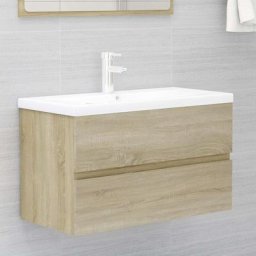 Meuble sous lavabo vasque | Armoire d'évier Chêne sonoma 80x38,5x45 cm Aggloméré 14116 - Brun