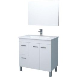 Meuble à poser aktiva - 80cm - Blanc - Mélaminé - Livré en kit - Blanc