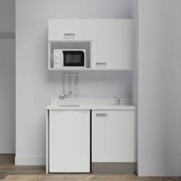 Cuisibane - Kitchenette K07L - 120 cm - emplacements frigo top et micro-ondesBlancSnovaévier à