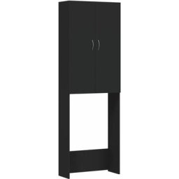 Vidaxl - Meuble pour machine à laver Noir 64x25,5x190 cm Noir