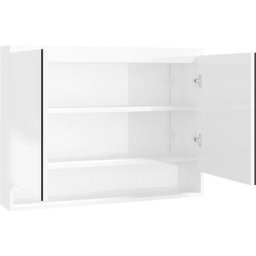 Vidaxl - Armoire à miroir de salle de bain 80x15x60cm mdf Blanc brillant Blanc brillant