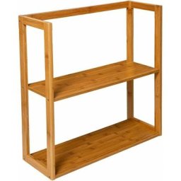 Etagère en bois modulable 2 étages en bambou - Marron - l 57 x p 20 x h 60 cm - Livraison gratuite