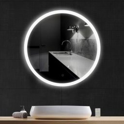 Bathrins - Miroir de salle de bain ceinture mate 35mm anti-buée interrupteur à écran tactile