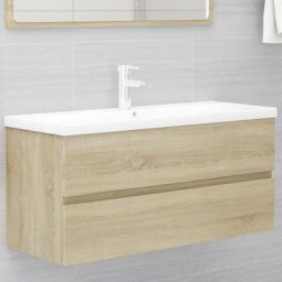 Maisonchic - Meuble sous lavabo vasque | avec lavabo intégré Chêne sonoma Aggloméré 29740 - Brun