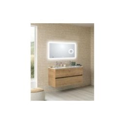 Meuble double vasque nolita Chêne Arlington avec Miroir lite