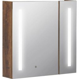 Miroir lumineux led armoire murale design de salle de bain 2 en 1 dim. 70L x 15l x 65H cm mdf