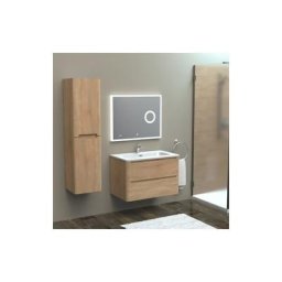 Meuble simple vasque 80cm toola Bois Clair miroir Lite