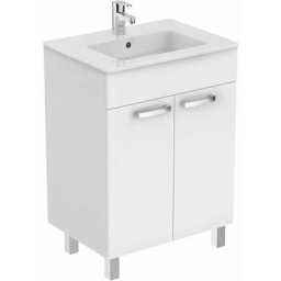 Ensemble meuble et lavabo-plan ulysse, 2 portes - blanc - 60cm - Porcher
