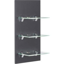 Emotion - tagère murale à Led santini anthracite satiné avec 3 tablettes en verre - anthracite