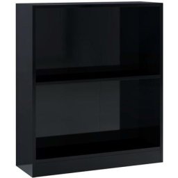 Bibliothèque Noir brillant 60x24x74,5 cm Bois d'ingénierie Vidaxl High gloss black