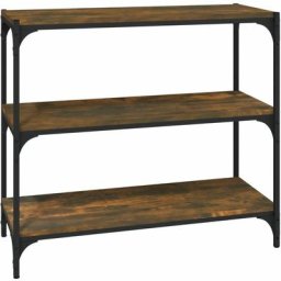 Bibliothèque Chêne fumé 80x33x70,5cm Bois d'ingénierie et acier Vidaxl Chêne fumé