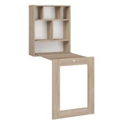 Bureau suspendu Tilt avec bureau dépliable en bois - Beige - l 60 x p 24/90 x h 144 cm - Livraison