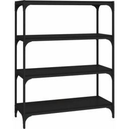 Bibliothèque Noir 80x33x100 cm Bois d'ingénierie et acier Vidaxl Noir