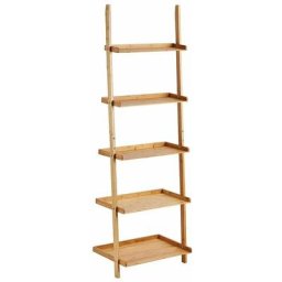 Tagère echelle escalier sur pied en bambou 5 étages - Rangement bibliothèque séjour - 64x45x180cm