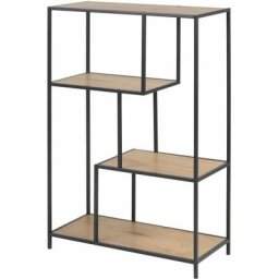 Bibliothèque ouverte Sireine 3 étagères en mdf et métal - Longueur 77 Profondeur 35 Hauteur 114cm