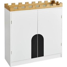 KMB44-W Commode pour Enfants Étagère pour Chambre d'enfant avec Tableau Noir Bibliothèque Étagère à