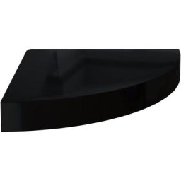 323889 Floating Corner Shelf High Gloss Black 25x25x3,8 cm mdf Vidaxl noir brillant