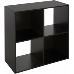 Tagère en cube 4 compartiments marron foncé étagère moderne pour livres fleures
