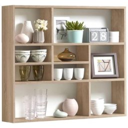 Maisonchic - tagère murale avec 9 compartiments | Armoire murale Meuble Étagère Chêne 50431 - Brun