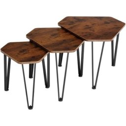 Tectake - Ensemble de tables d'appoint Torquay - Ensemble de 3 tables d'appoint, table basse, table