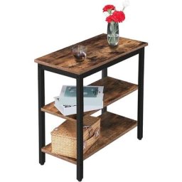 Table d'Appoint, Bout de Canapé à 3 Niveaux, Table de Chevet de Style Industriel, pour Salon,