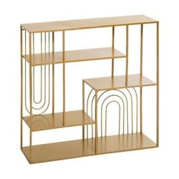 Atmosphera - Etagère murale design en métal - Doré - l 58 x p 13 x h 58 cm - Livraison gratuite