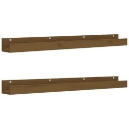 Tagères murales 2pcs Marron miel 110x12x9cm Bois de pin massif Vidaxl marron miel