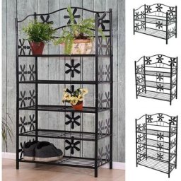 HW - tagère / meuble de rangement / range-chaussures / bibliothèque Genève, métal, 5 tablettes,