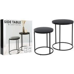 H&s Collection - Ensemble de tables d'appoint dessus en bois 2 pcs noir Noir