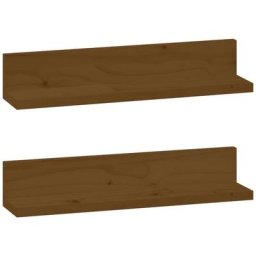 Tagères murales 2 pcs Marron miel 50x11x9cm Bois de pin massif Vidaxl marron miel