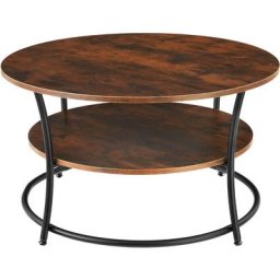 Tectake - Table d'appoint Cromford 80x46cm - Table basse de style industriel, table de canapé,