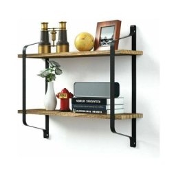 Tagère Murale Industrielle - Étagère Flottante en Bois et Fer - Rangement Livres, Vases, cd,