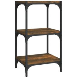 Bibliothèque Chêne fumé 40x33x70,5cm Bois d'ingénierie et acier Vidaxl Chêne fumé