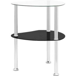 Vidaxl - Table 2 niveaux Transparent et noir 38x38x50 cm Verre trempé transparent et noir