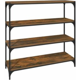 Bibliothèque Chêne fumé 100x33x100cm Bois d'ingénierie et acier Vidaxl Chêne fumé